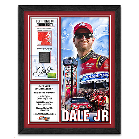 Dale Earnhardt Jr. Autographed Racing Moments NASCAR Wall Decor