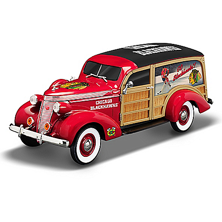1:18-Scale Chicago Blackhawks® Woody Wagon Sculpture