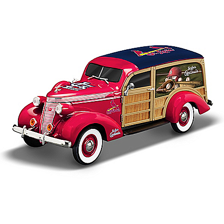 Cruising To Victory St. Louis Cardinals MLB Woody Wagon Sculpture