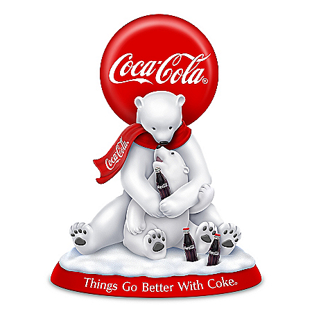 Things Go Better With COKE Hand-Painted Polar Bears Figurine