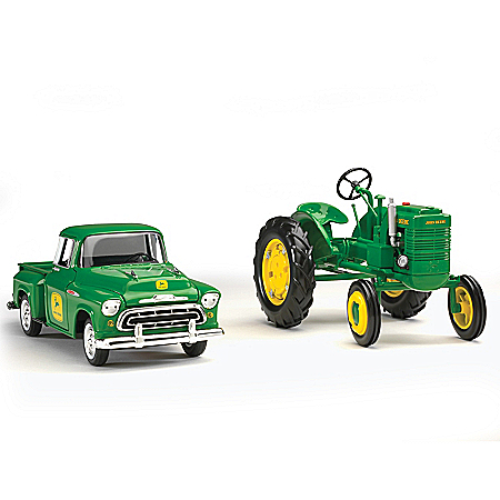 John Deere 1:25-Scale Diecast Truck And 1:16-Scale Tractor