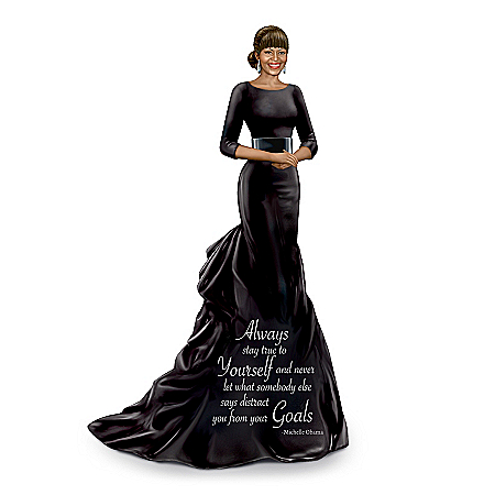 Keith Mallett Pure Elegance Michelle Obama Hand-Painted Sculpture