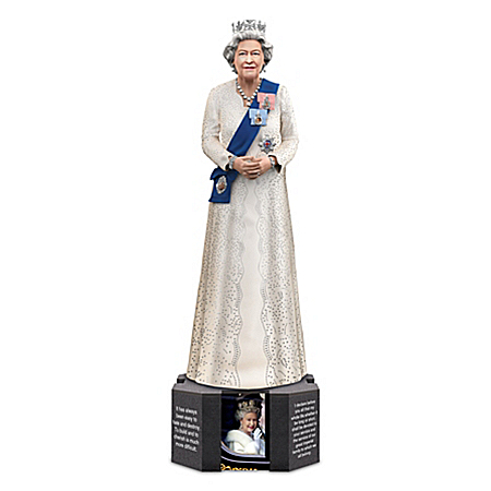 Queen Elizabeth II Figurine With Swarovski Crystals