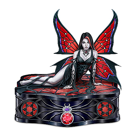 Anne Stokes The Spider’s Web Keepsake Box With Faux Gems