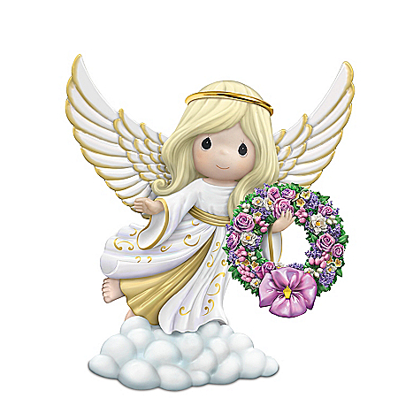 Precious Moments Porcelain Angel With Seasonal Wreaths