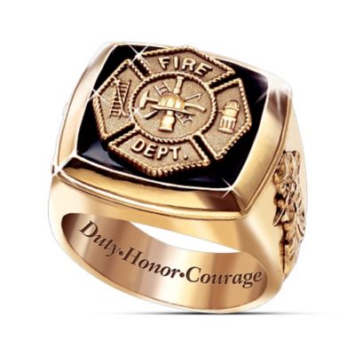 Maltese Cross Gold Firemen Ring