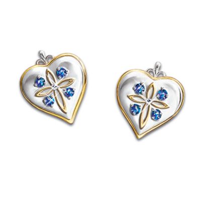 Blessed Daughter Diamond and Sapphire Earrings