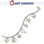 You Are My Pride & Joy Heart Shaped Sports Charm Bracelet With Swarovski Crystal