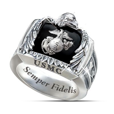 Sterling Silver USMC Ring: USMC Gift For Marines
