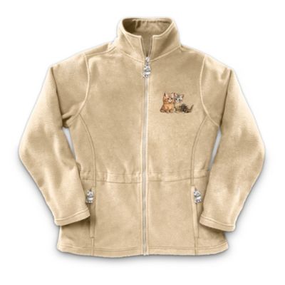 Kitten Comfort Fleece Jacket With Cat Art