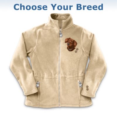 Loyal Companion Women's Fleece Jacket With Dog Embroidery: Unique Dog Lover Apparel Gift