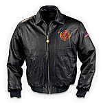 Courage Under Fire Firefighter Black Leather Jacket: Gift For Firemen