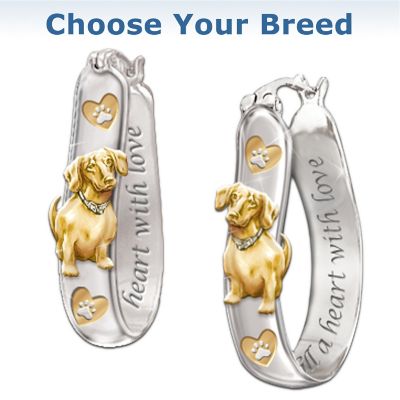 Boxer Engraved Sterling Silver Earrings