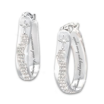 Always In My Heart Solid Sterling Silver Diamond Earrings