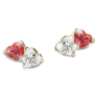 Buy The Two Hearts, One Love Genuine Gemstone Earrings
