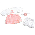 Buy Hopping Into Spring Baby Doll Accessory Set With Embroidered Bunny