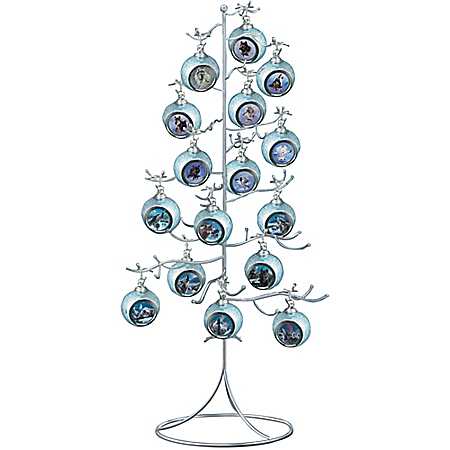 Silver Wire Ornament Tree Display