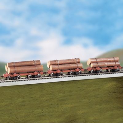Skeleton Log Cars With Logs Train Car Set