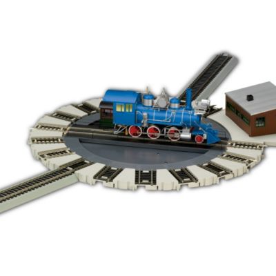 Looking to turn your prized HO-scale train collections in the right direction? Open up a wide range of track layout opportunities with this motorized train turntable by Bachmann. Available from The Bradford Exchange, Hawthorne Village Division, this Bachmann train accessory is the perfect way to augment your existing multi-track display with its 16 nickel silver track positions.Engineered to the industry's highest quality standards, this HO-scale motorized turntable train accessory is indexed to each track section for accurate alignment and is DCC ready with removable 8-pin dummy plug. Plus, this exciting train accessory features a gear drive, hand-painted maintenance building and prototypical operator's cabin. Strong demand is anticipated. Don't delay; order now!