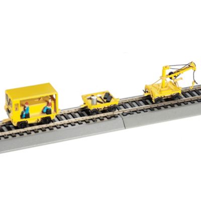Speeder With Work Crane And Cart - Yellow Train Accessory