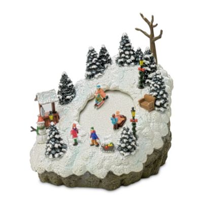 Thomas Kinkade Mistletoe Mountain Sledding Hill Village Accessory