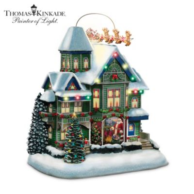 Thomas Kinkade Santa's Visit House Sculpture