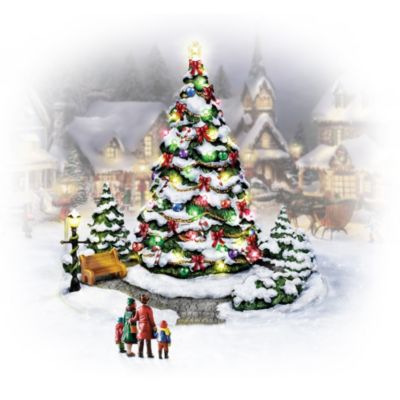 Illuminated Winter Village Accessory Figurine - Christmas Tree, Oh Christmas Tree