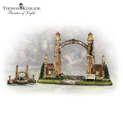 Thomas Kinkade Seaside Village Gate Accessory Set