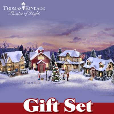 Thomas Kinkade Village Christmas - Town Square Gift Set