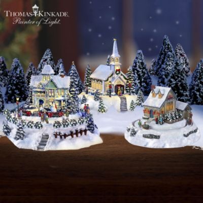 Illuminated Miniature Village: Thomas Kinkade Happy Holidays