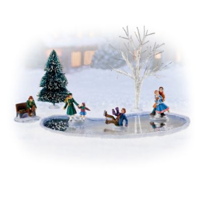 Skating Pond Memories Village Accessory Set