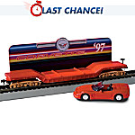 Flatbed Train Car With A Removable 1997 Corvette Diecast Car