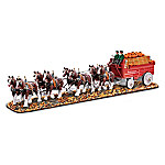 Buy Budweiser Clydesdales Autumn Masterpiece Hand-Painted Delivery Wagon Sculpture