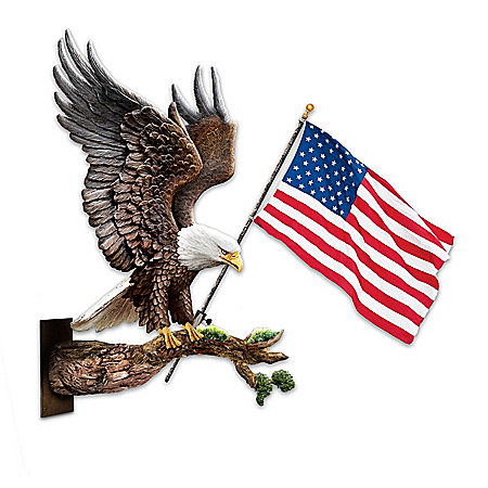 American Spirit Outdoor Sculpture With Removable Flag