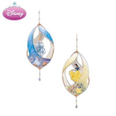 Disney Princess Dreams Porcelain Christmas Collectible Ornament Collection: Set 