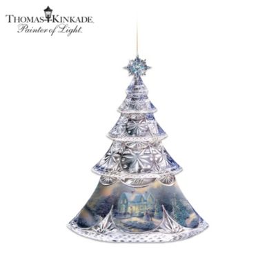 Thomas Kinkade A Glimmer Of Christmas 2011 Annual Crystal Tree Ornament