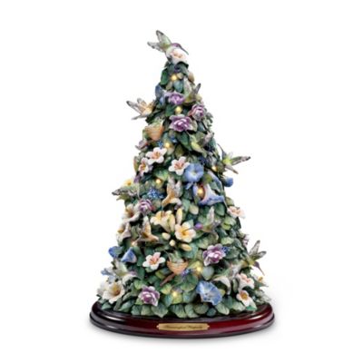 Hummingbird Rhapsody Illuminated Tree With Hummingbird And Flowers: Spring Home Decor