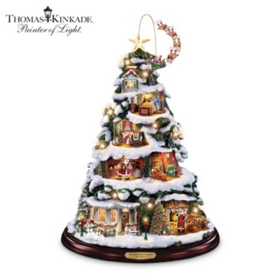 Thomas Kinkade Night Before Christmas Artificial Tabletop Christmas Tree: Christmas Decor
