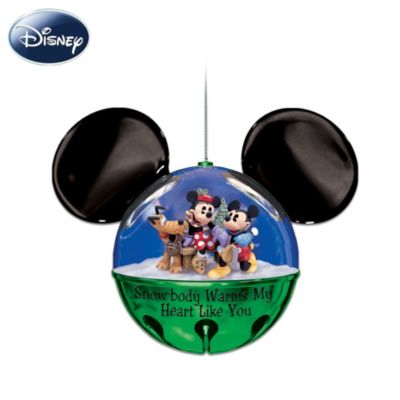Disney Mickey And Minnie Jingle Bell Ornament - Snow-Body Warms My Heart Like You