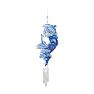 Moonlit Splendor Indoor Wind Chime With Dolphin Art