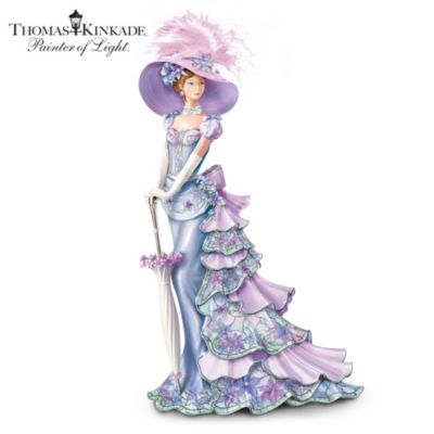 Thomas Kinkade Emily's Stroll In Inspiration Garden Victorian Lady Figurine