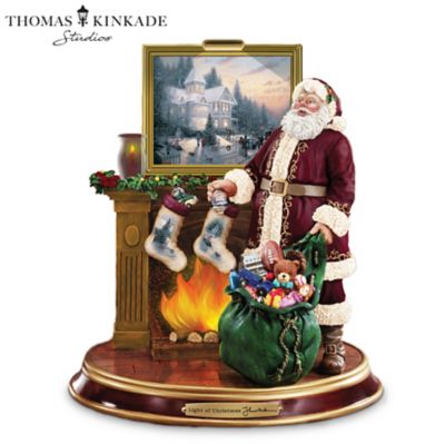 Thomas Kinkade Illuminated Santa Claus Tabletop Figurine: Light Up The Holidays