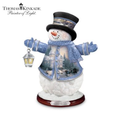 Thomas Kinkade Victorian Christmas Snowman Figurine