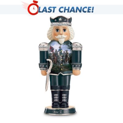 General Robert E. Lee is revered for his gallantry and brilliance as a military strategist in the Civil War. Now, a first-ever collectible porcelain nutcracker figurine showcasing historical artist John Paul Strain's bold, full-color Confederate imagery is yours to enjoy.Pay tribute to the Blue and Gray with this limited-edition porcelain nutcracker figurine, exclusively from The Bradford Editions. This stirring Robert E. Lee collectible is handcrafted of Heirloom Porcelain&reg; and accented with rich platinum on the general's striking "uniform." Movable nutcracker jaw and traditional lever on back recreate the look of an authentic nutcracker. Heavy demand is expected, and you don't want to miss out. Order now!