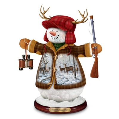 Deer Hunters Christmas Tabletop Snowman Figurine The Buck Stops Here