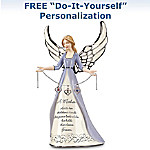 A Mother's Heart Birthstone Charm Angel Figurine: Personalized Gift for Mom