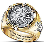 Buy The Crusader 24K Gold-Plated Men's Ring Of Valor Ring With Silver Coin