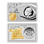Buy JFK 100th Anniversary Silver Bar And Half-Dollar Coin Set With Custom Mahogany-Finish Display Case