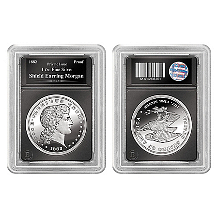 The Shield Earring Morgan 1 Oz. 99.9% Silver Proof Coin