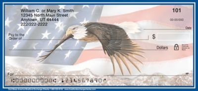 God Bless America Patriotic Eagle and Flag Personal Checks
